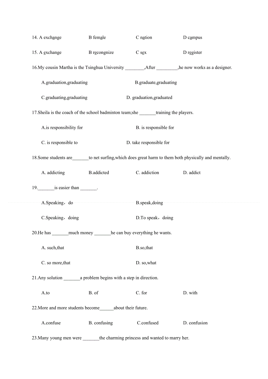 吉林省长春市第五中学2020-2021学年高一上学期期中考试英语试卷 WORD版含答案.docx_第3页