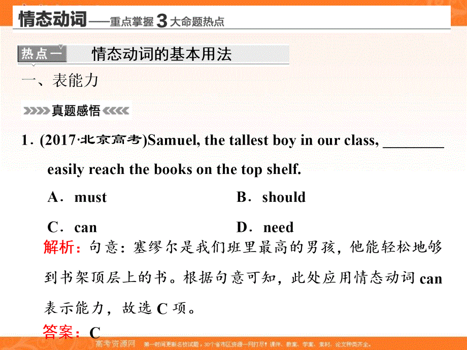 2020江苏高考英语二轮培优新方案课件：谓语与非谓语 板块二 第三讲 情态动词和虚拟语气 .ppt_第2页