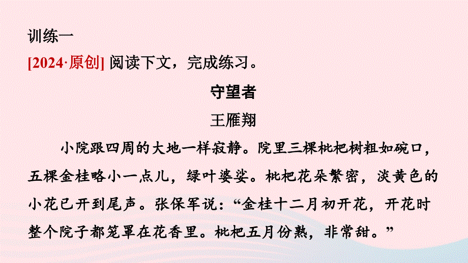 2024春七年级语文下册 第二单元阅读专项训练作业课件 新人教版.ppt_第3页