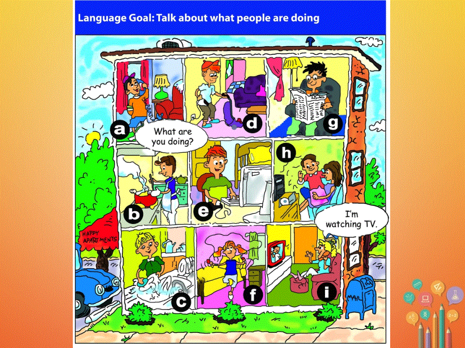 山东省郓城县随官屯镇七年级英语下册Unit6I’mwatchingTV课件新版人教新目标版.ppt_第2页