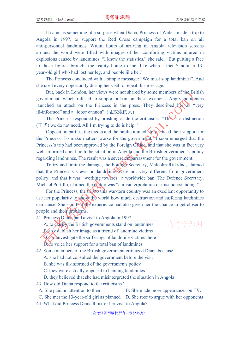 四川省仁寿县城北教学点2012届高三英语阅读理解限时训练（12）.doc_第2页