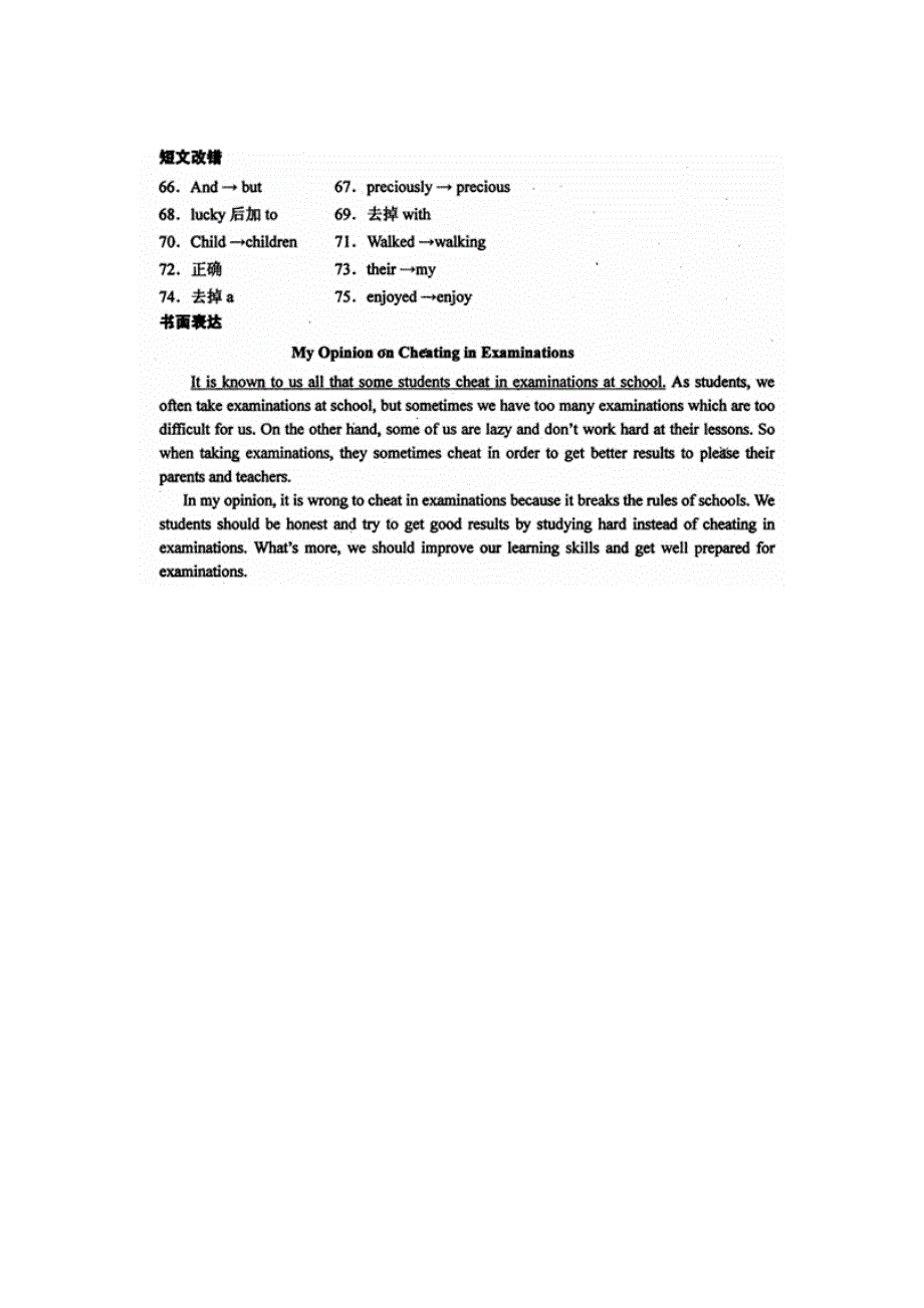 四川省仁寿县城北教学点2012届高三英语二轮复习专题训练：短文改错 书面表达（39）.doc_第2页