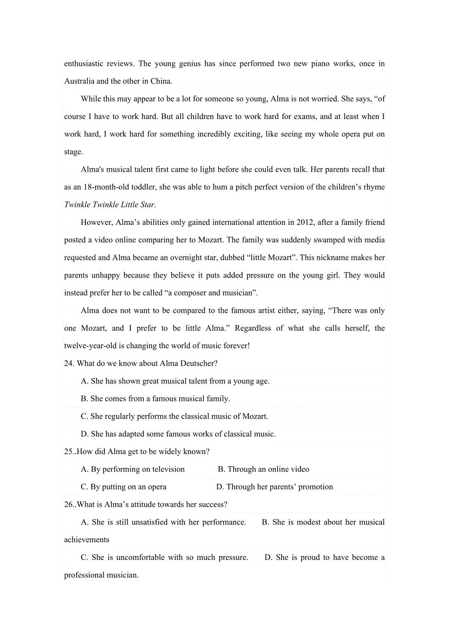 内蒙古阿荣旗第一中学2020-2021学年高二上学期期中考试英语试卷 WORD版含答案.doc_第3页