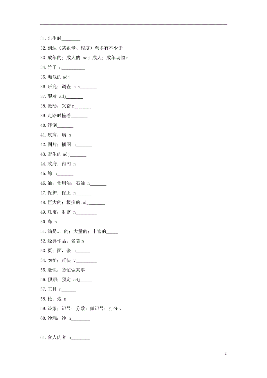 八年级英语下册第三次百词大赛无答案人教新目标版.docx_第2页