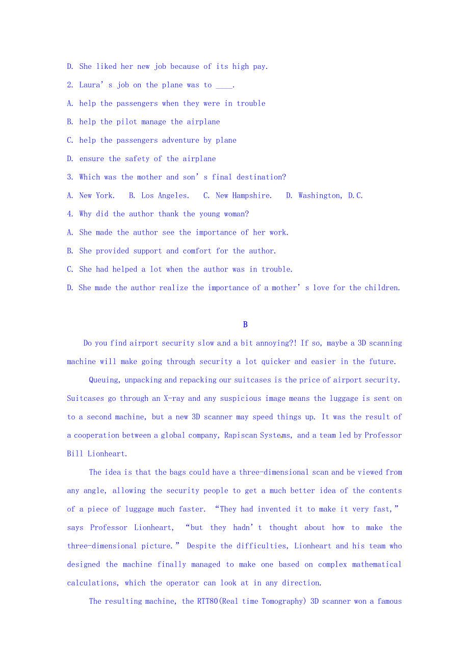内蒙古集宁一中2017-2018学年高一下学期第二次月考英语试题 WORD版含答案.doc_第2页