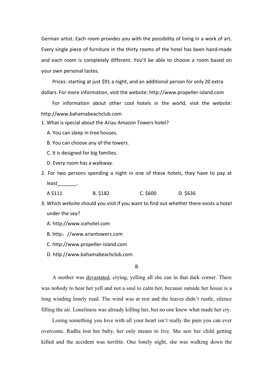 内蒙古集宁一中2017-2018学年高二上学期期中考试英语试题 WORD版含答案.doc_第2页