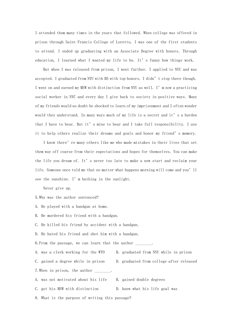 内蒙古鄂温克旗第三中学2020-2021学年高一英语上学期期中试题.doc_第3页