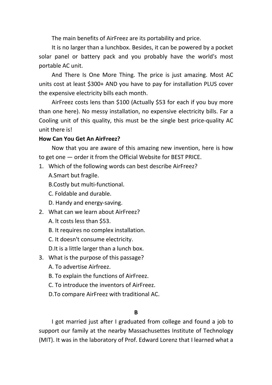 内蒙古集宁一中西校区2019-2020学年高二下学期期中考试英语试题 WORD版含答案.doc_第2页