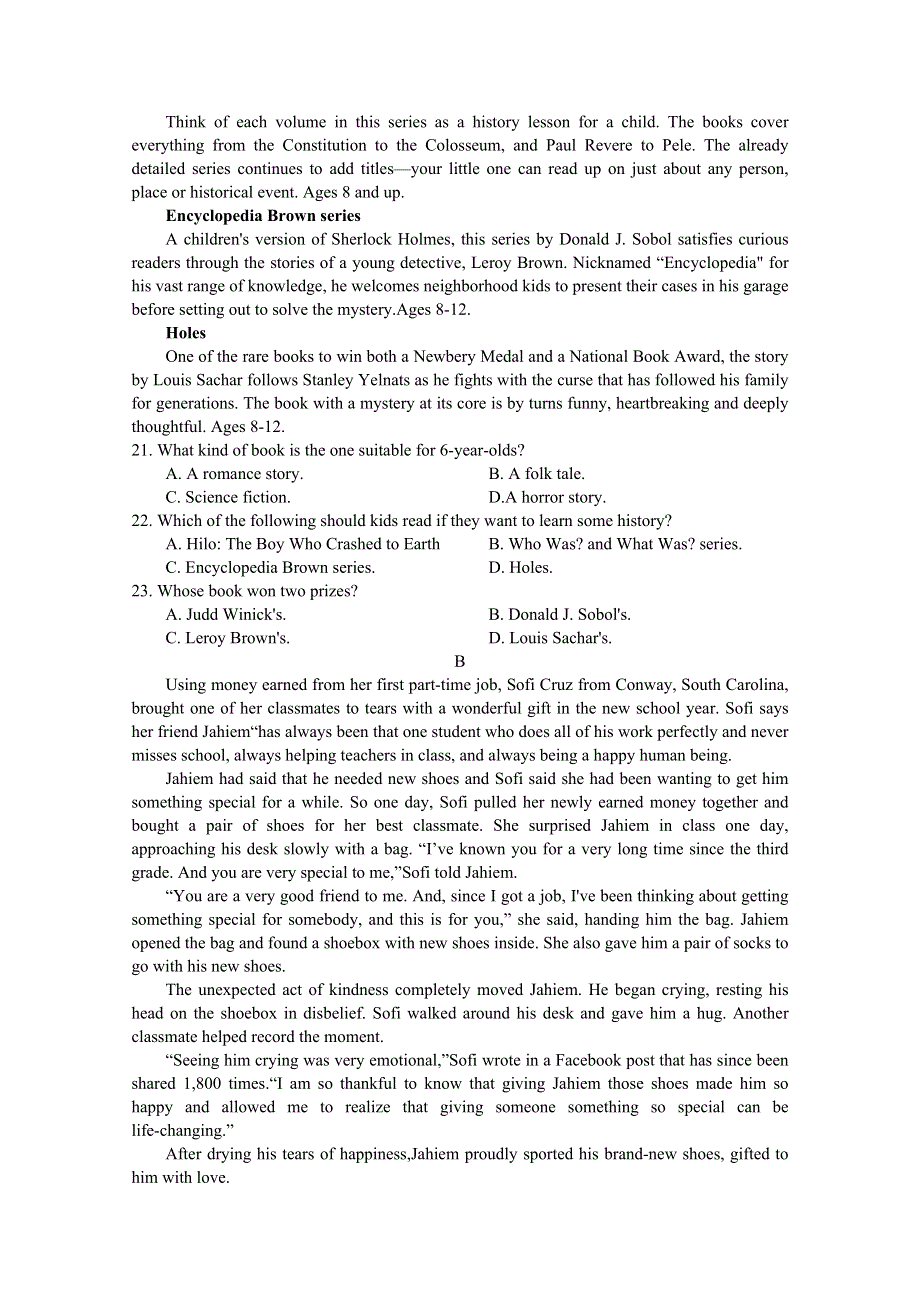 四川省射洪中学2022-2023学年高一英语上学期期中考试试题（Word版含答案）.doc_第3页
