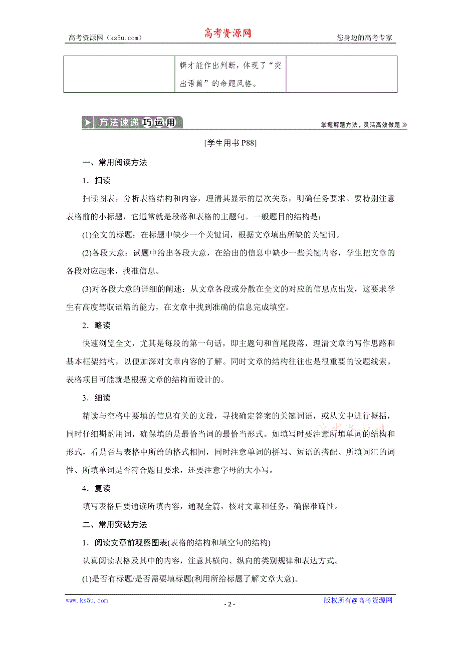 2020江苏高考英语二轮讲义：专题四 任务型阅读 WORD版含解析.doc_第2页