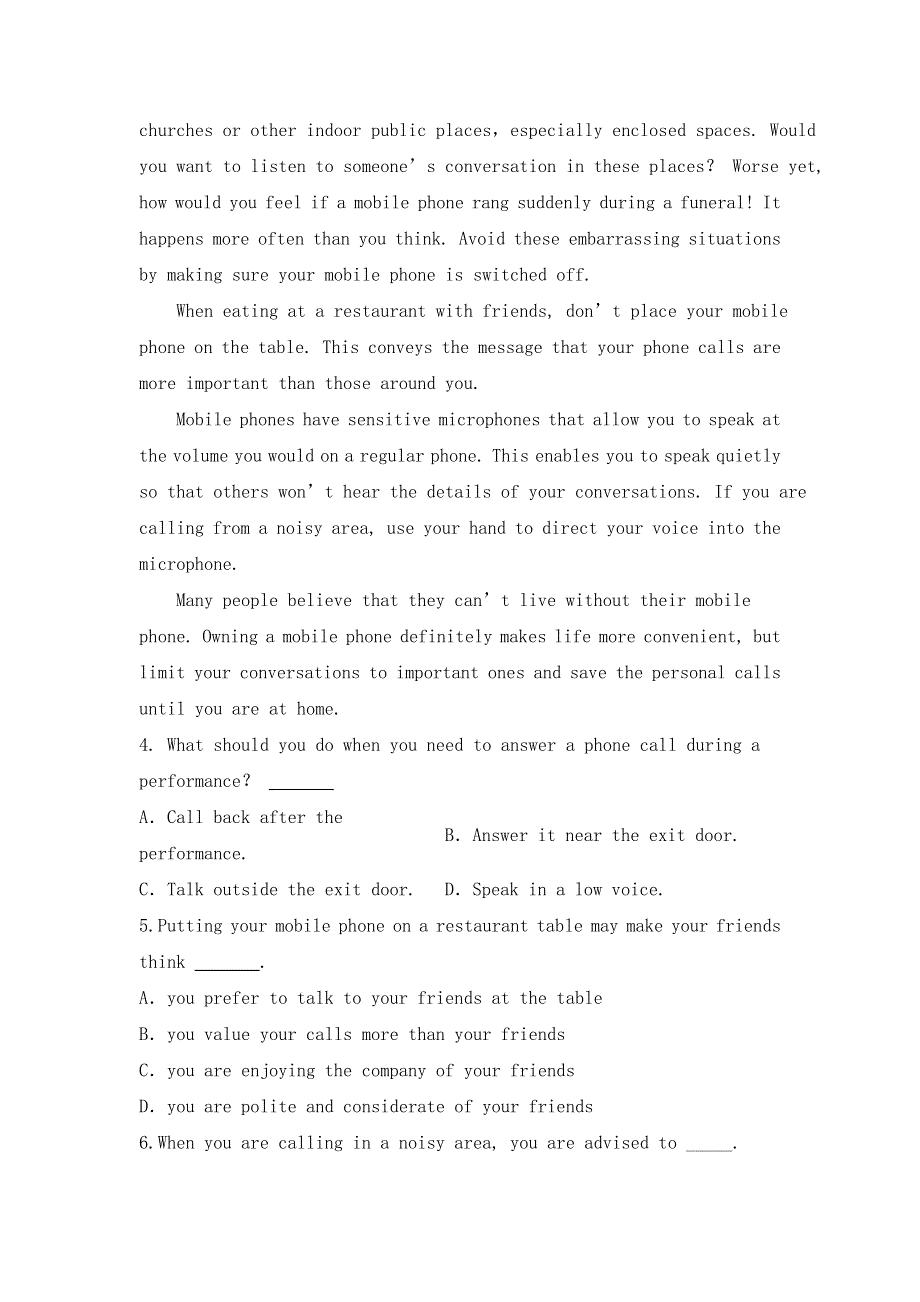 内蒙古集宁一中（东校区）2017-2018学年高一下学期期末考试英语试题 WORD版含答案.doc_第3页