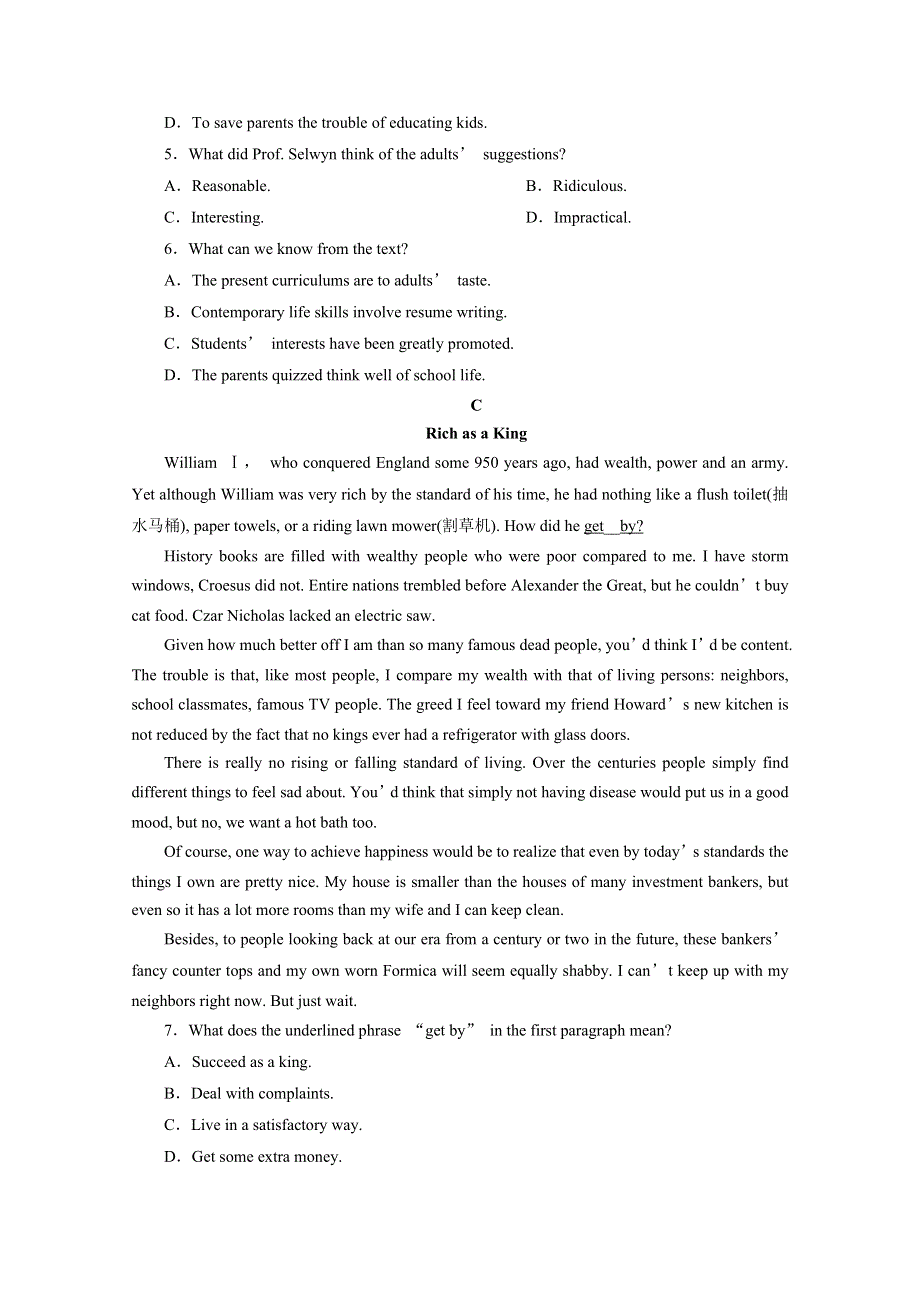 2020浙江高考英语二轮练习：阅读提速练（六） WORD版含解析.doc_第3页