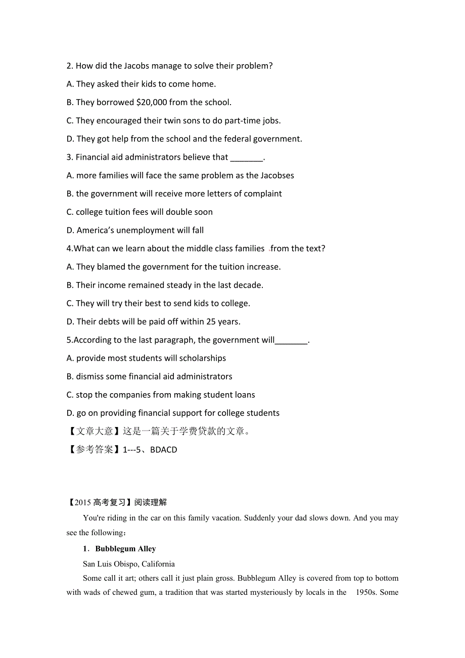 四川省岳池县2015高考英语阅读理解、短文改错训练（2）及答案.doc_第2页