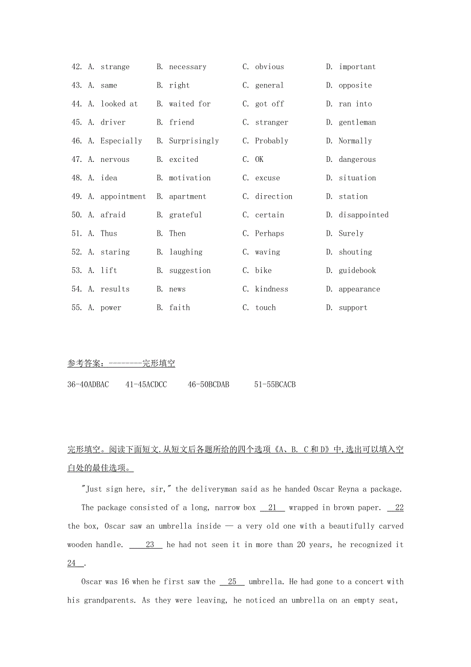 四川省岳池县2016高考英语二轮复习 完形填空训练（3）.doc_第3页