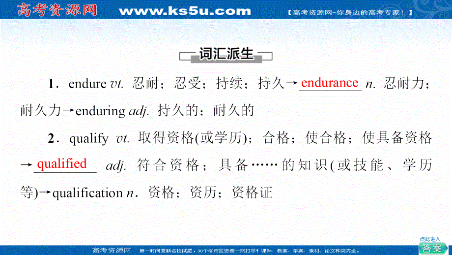 新教材2021-2022学年人教版英语选择性必修第三册课件：UNIT 4 ADVERSITY AND COURAGE 教学 知识细解码 .ppt_第2页