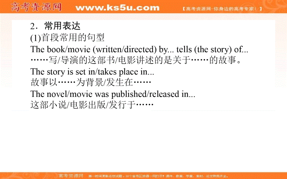 新教材2020-2021学年高中英语外研版选择性必修第三册课件：UNIT 1 SECTION Ⅳ　WRITING——介绍文学作品 .ppt_第3页