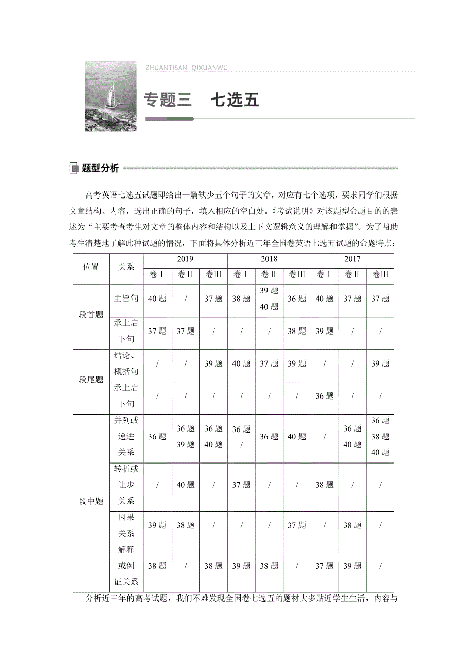 2020高考英语提分大二轮通用版讲义：专题三 七选五 第一节 WORD版含解析.docx_第1页