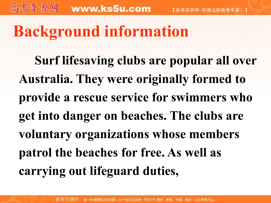 广东省广州市培才高级中学2016高考英语复习课件：新人教选修9 UNIT3 AUSTRALIA-LISTENING （共49张PPT） .ppt_第3页