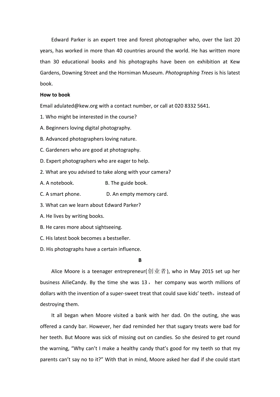 内蒙古北方重工业集团有限公司第三中学2019-2020学年高二10月月考英语试题 WORD版含答案.doc_第2页