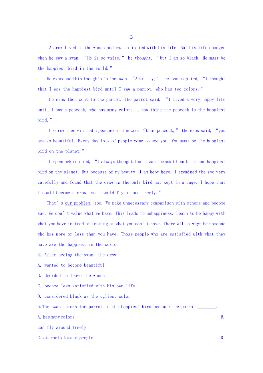 内蒙古太仆寺旗宝昌一中2017-2018学年高一下学期期末考试英语试卷 WORD版含答案.doc_第3页