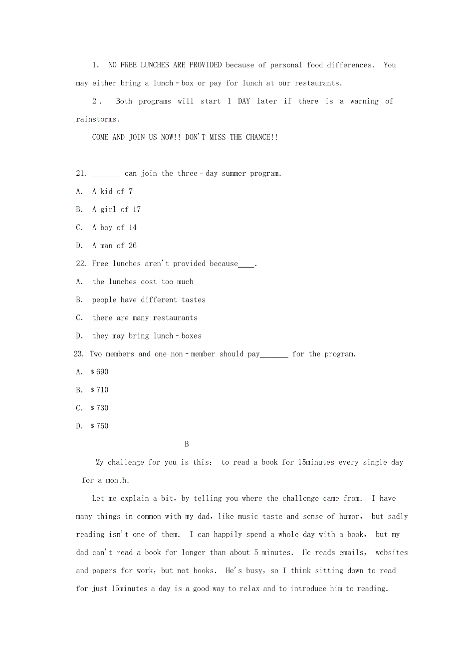 内蒙古奈曼旗第一中学2020-2021学年高一英语上学期期中试题.doc_第2页