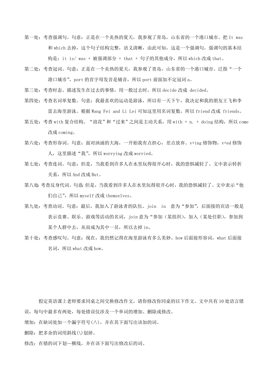 2020年高考英语重难点突破训练 短文改错（含解析）.doc_第2页