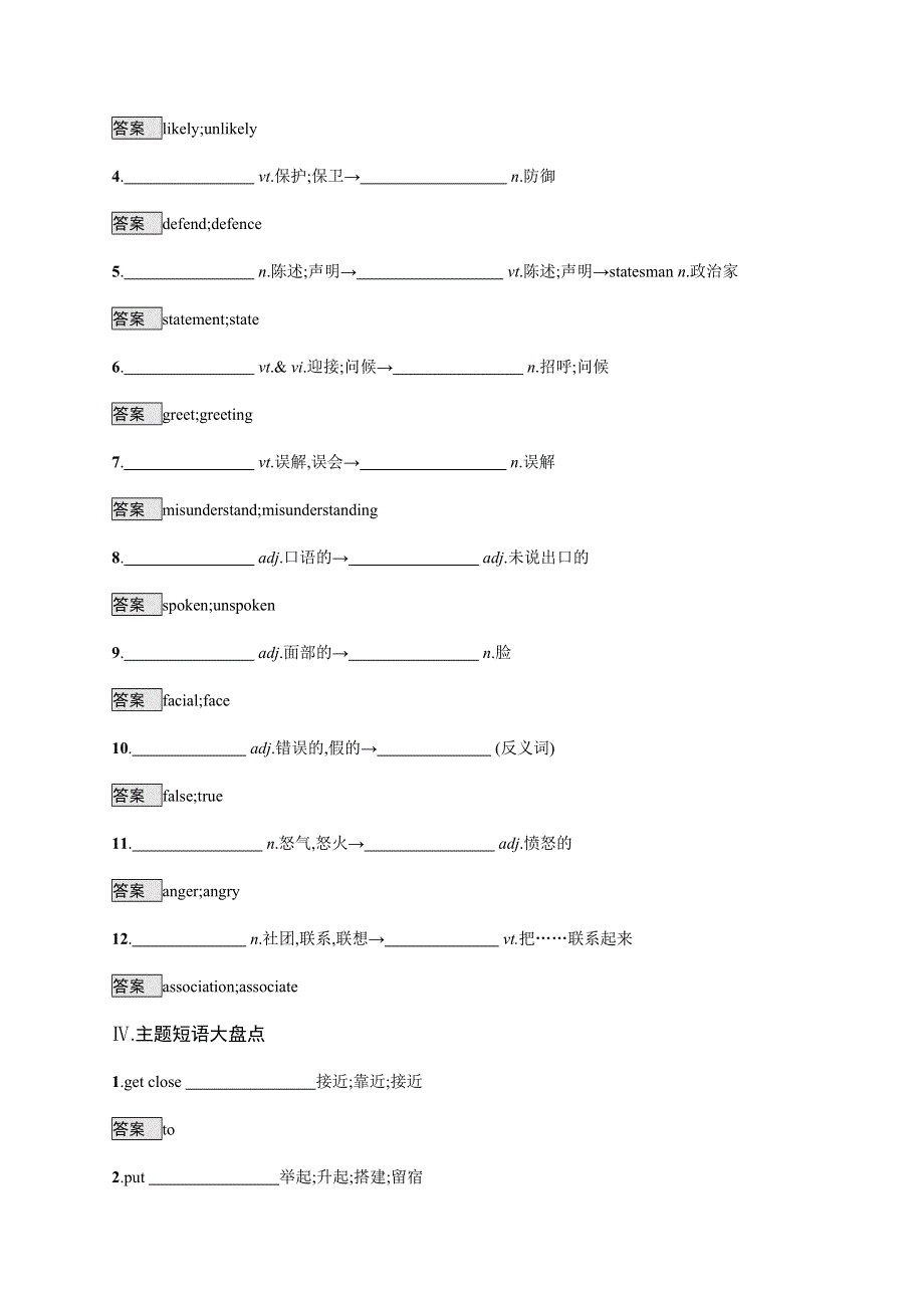 2020版高考英语考前冲刺练习：重点词汇练（十八）　跨文化沟通 WORD版含答案.docx_第3页