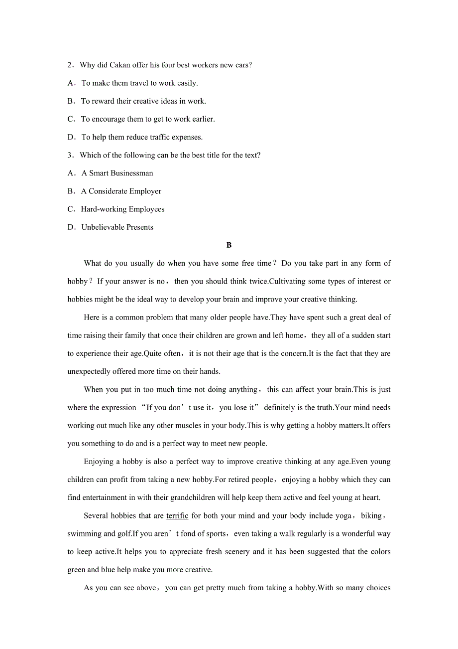 2020版高考英语（浙江专用）一轮练习：组合练 第1练 WORD版含解析.docx_第2页