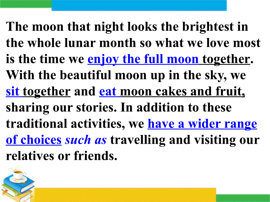 广东省深圳市某发展有限公司2015届高考英语二轮（精华版对答案版）复习课件：基础写作--高模真题练析--节日介绍.ppt_第3页