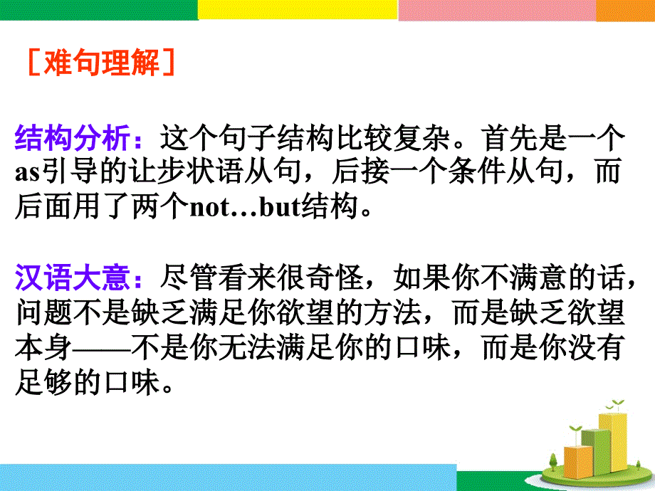 广东省深圳市某发展有限公司2015届高考英语二轮（精华版对答案版）复习课件：阅读理解--高考真题练析--议论文-创造幸福.ppt_第3页
