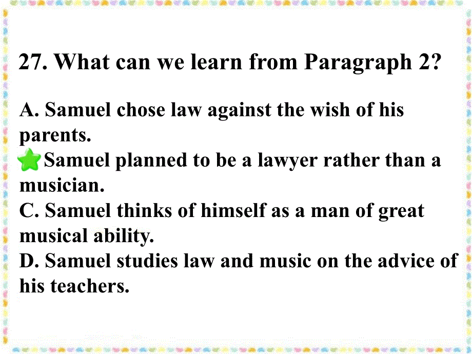 广东省深圳市某发展有限公司2015届高考英语二轮（精华版）复习课件：阅读理解--高考真题研练--2014.ppt_第2页