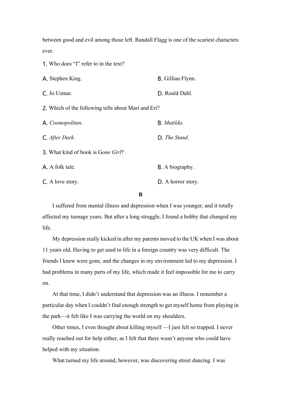 内蒙古师范大学锦山实验中学2019--2020学年高二上学期第一次调研考试英语试卷 WORD版含答案.doc_第2页