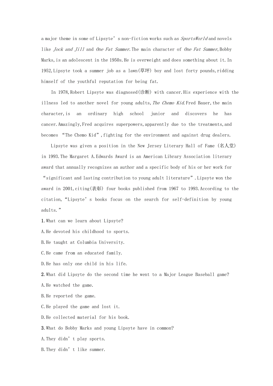 2019高考英语一轮优练题Unit4Makingthenews含解析新人教版必修5.doc_第2页