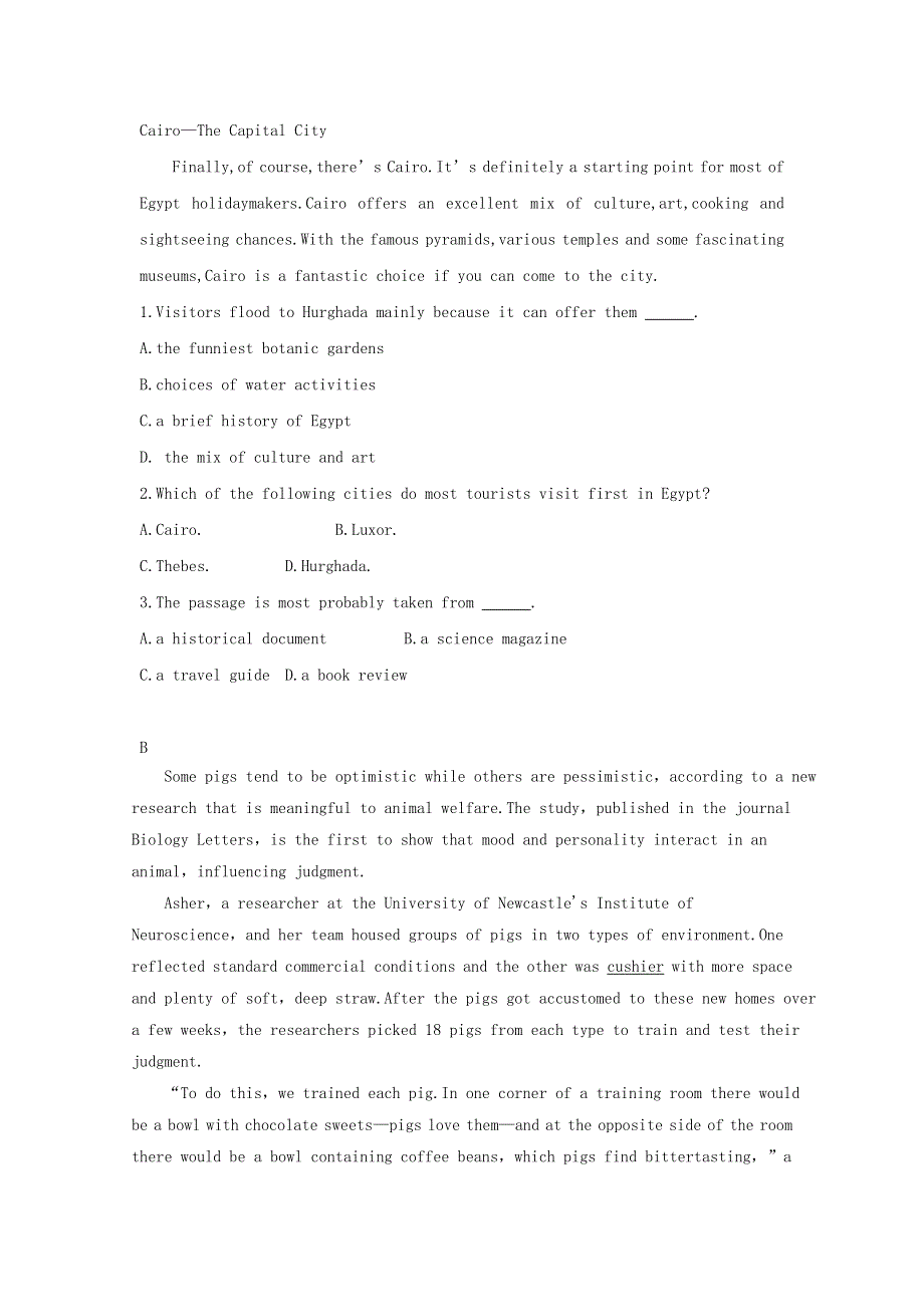 2019高考英语一轮优练题Unit5Canada�C“TheTrueNorth”含解析新人教版必修3.doc_第3页