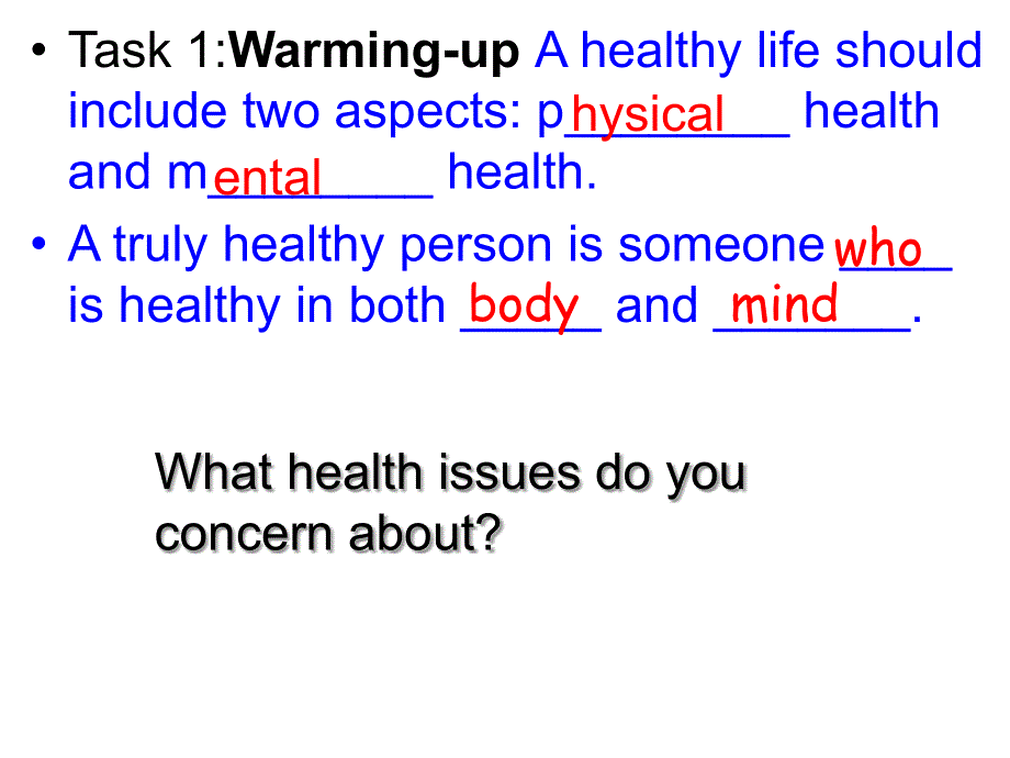 广东省江门市第一中学2016-2017学年高二英语 MODULE 6 UNIT 3 A HEALTHY LIFE WARM-UP COMPREHENDING（课件） （共17张PPT） .ppt_第3页