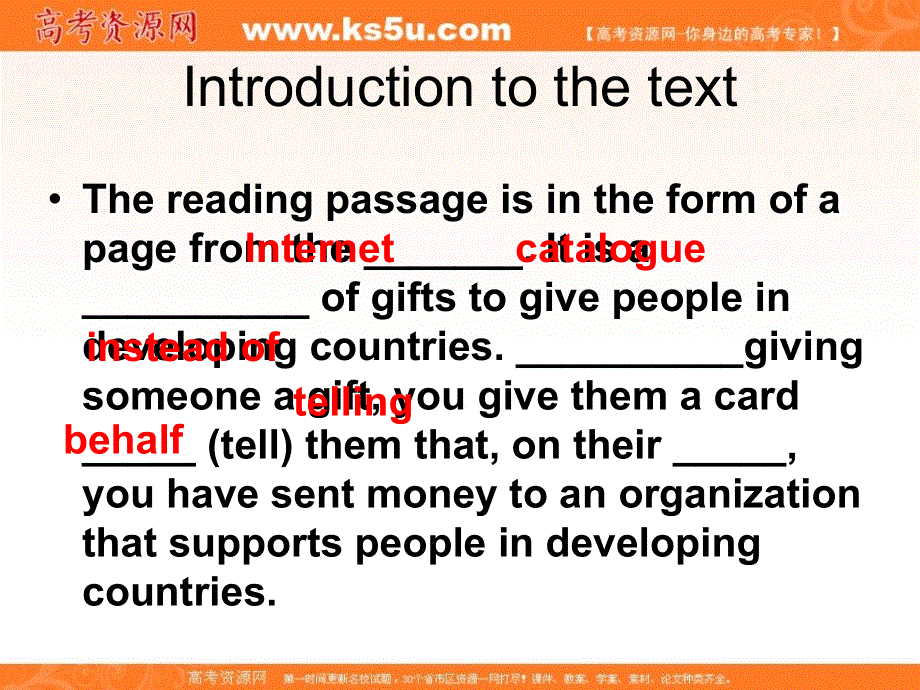 广东省江门市第一中学2016-2017学年（人教版）高中英语MODULE 7 UNIT 4 SHARING-READING2WORKBOOK （课件）（共53张PPT） .ppt_第3页