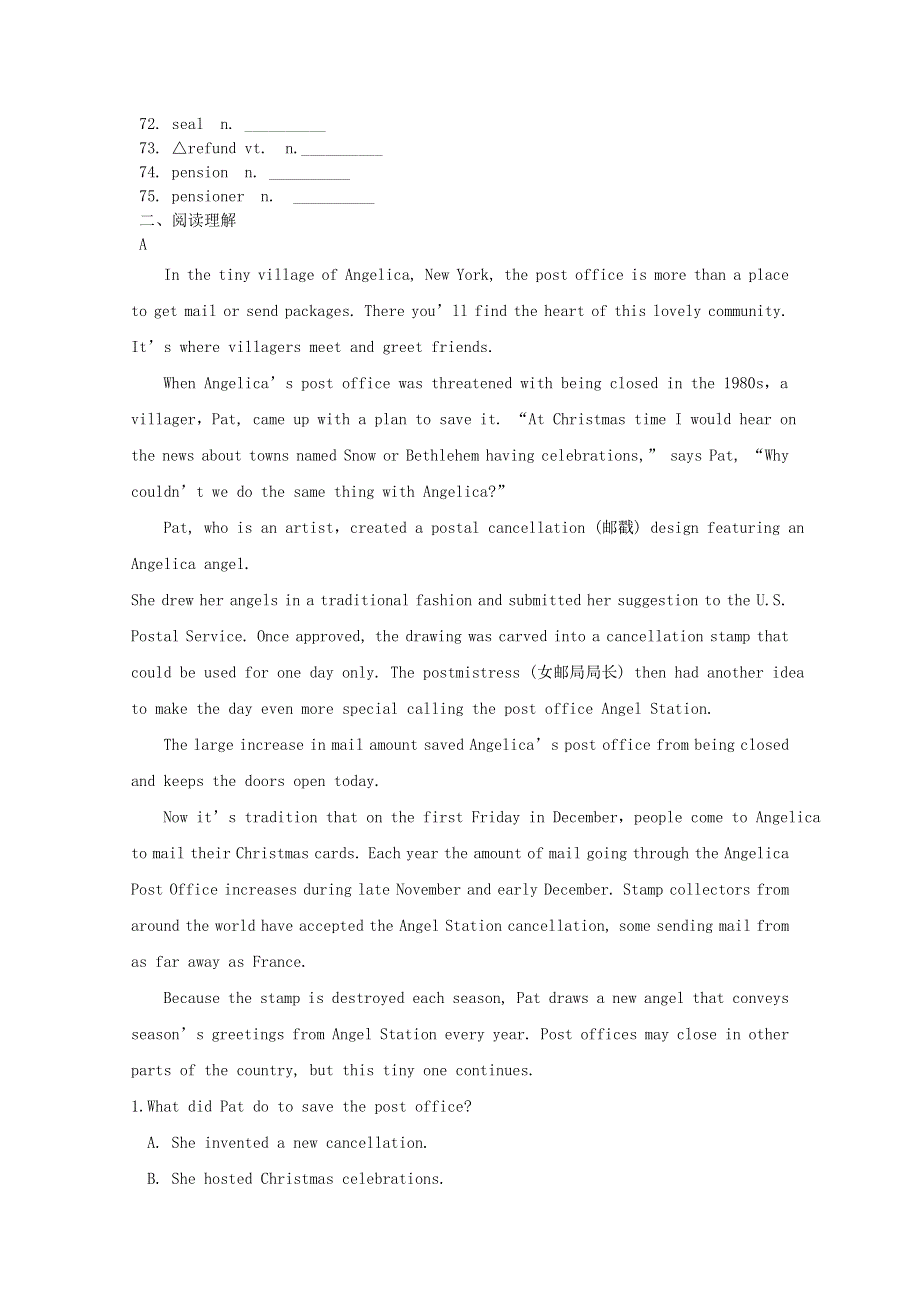 2019高考英语词汇考查 题型练Unit3Underthesea含解析新人教版选修7.doc_第3页