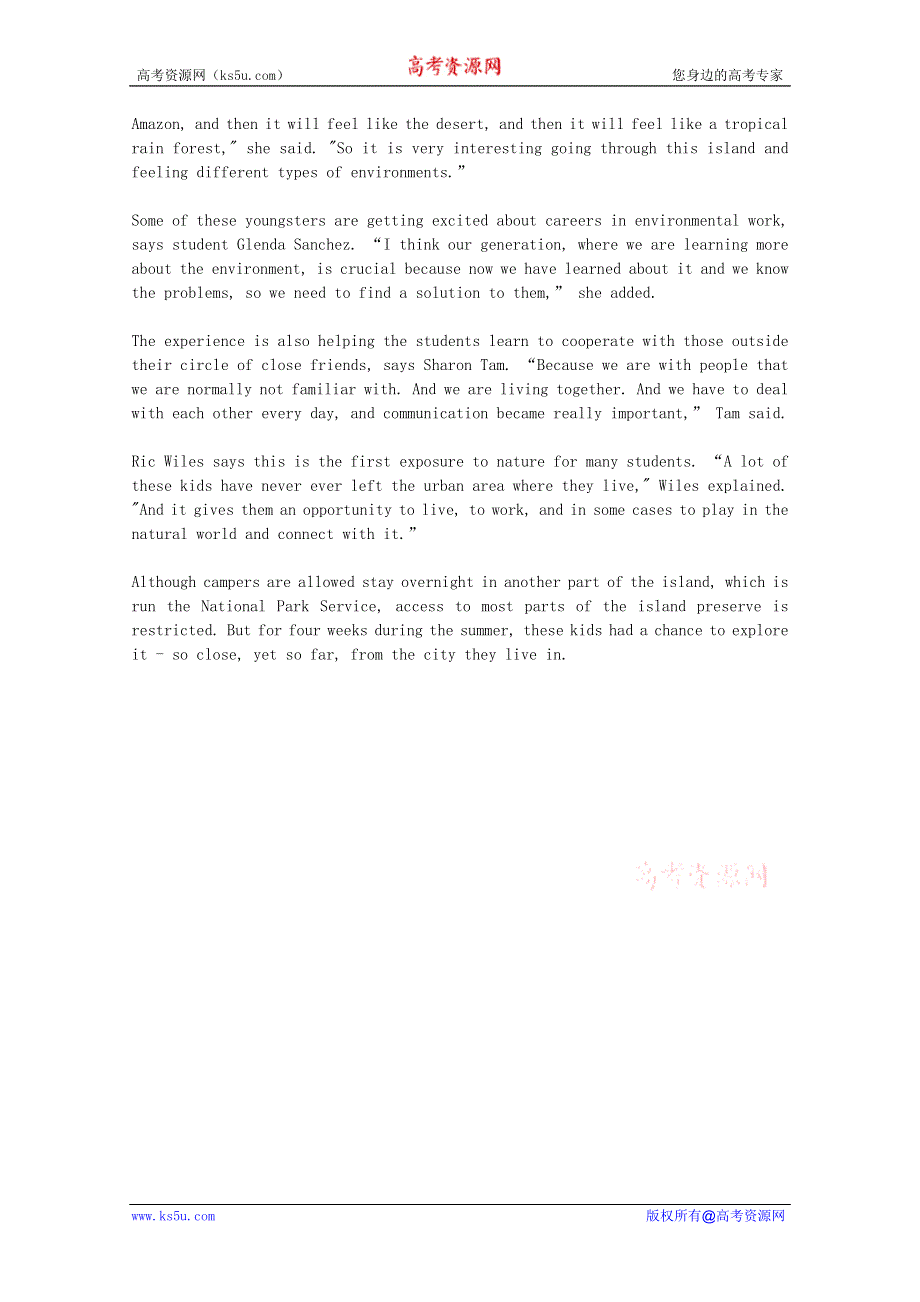 VOA常速英语听力2012年09月合辑（文本）：TEENS-HELP-REVIVE-CALIFORNIA-NATURE.doc_第2页