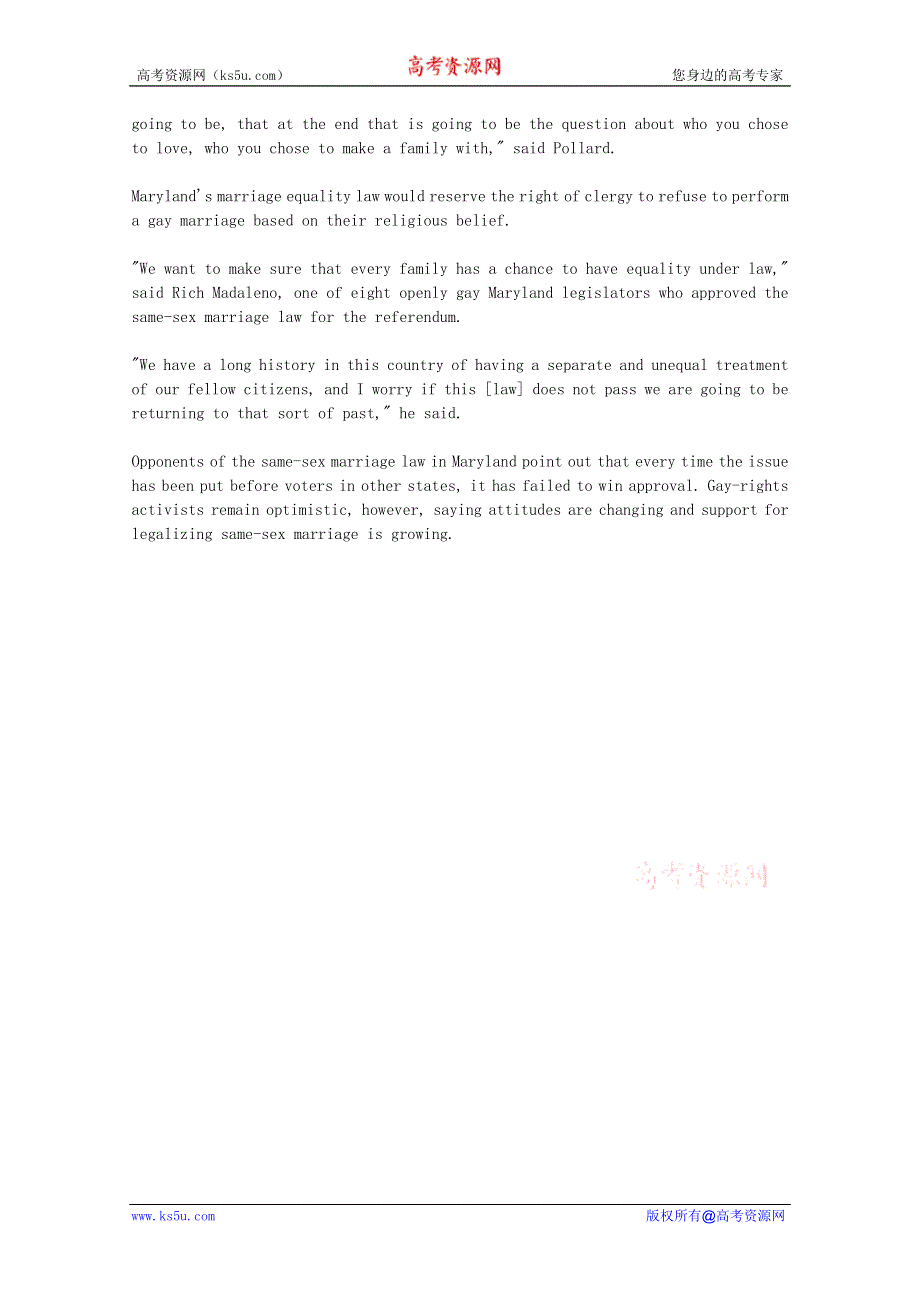VOA常速英语听力2012年09月合辑（文本）：SEVERAL-US-STATES-TO-LET-VOTERS-DECIDE-SAME-SEX-MARRIAGE.doc_第2页