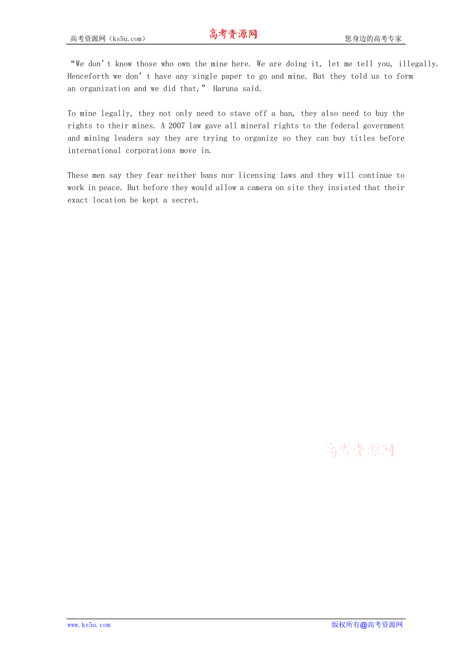 VOA常速英语听力2012年10月合辑（文本）：NIGERIAN-GOLD-MINERS-SEEK-THE-RIGHT-TO-MINE.doc_第2页