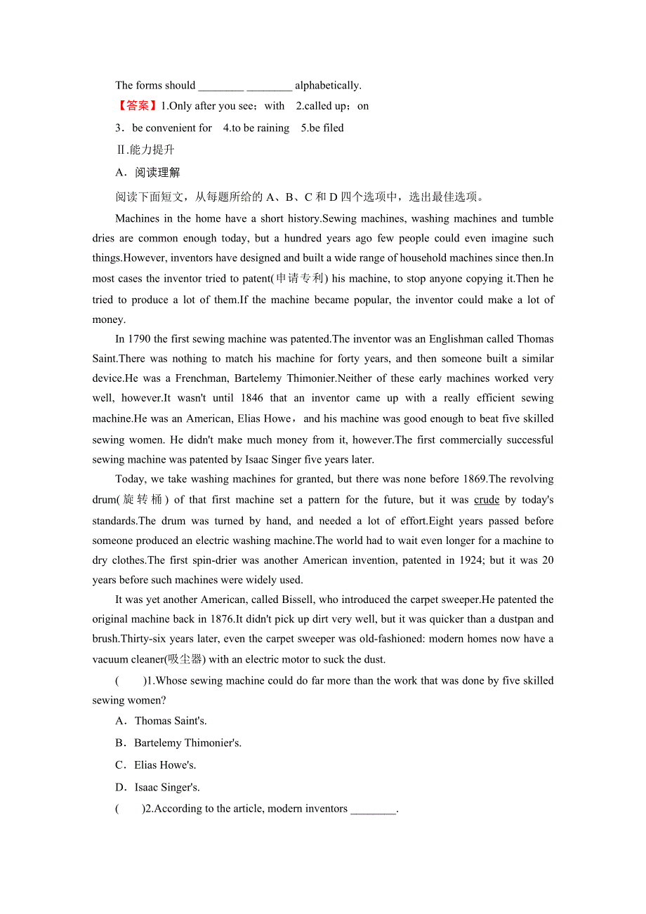 2020-2021学年人教版英语选修八作业：UNIT 3　INVENTORS AND INVENTIONS PERIOD 1 WARMING UP .doc_第2页