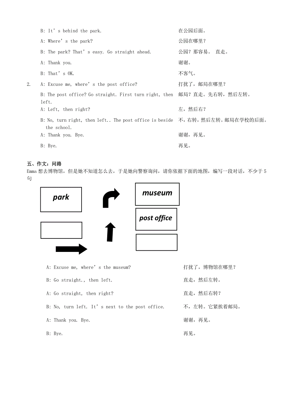 2020春五年级英语下册Unit4Intown单元知识梳理剑桥版.doc_第2页