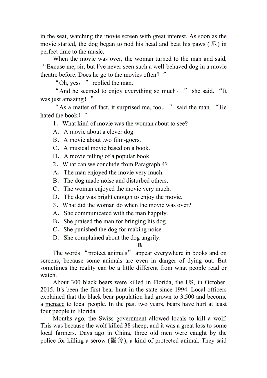 2020-2021学年人教版（2019）高中英语必修二课时作业：UNIT 2　WILDLIFE PROTECTION 2-3 DISCOVERING USEFUL STRUCTURES （GRAMMAR） WORD版含答案.doc_第3页