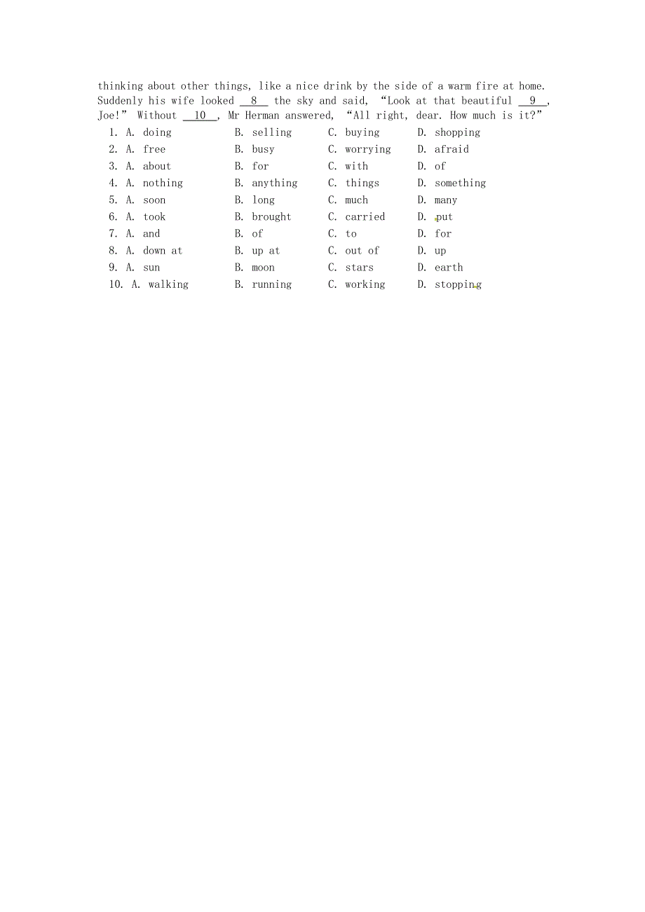 内蒙古鄂尔多斯市东胜区培正中学七年级英语下册 Module10 Unit 1 What did you do 练习题（无答案） 人教新目标版.doc_第3页