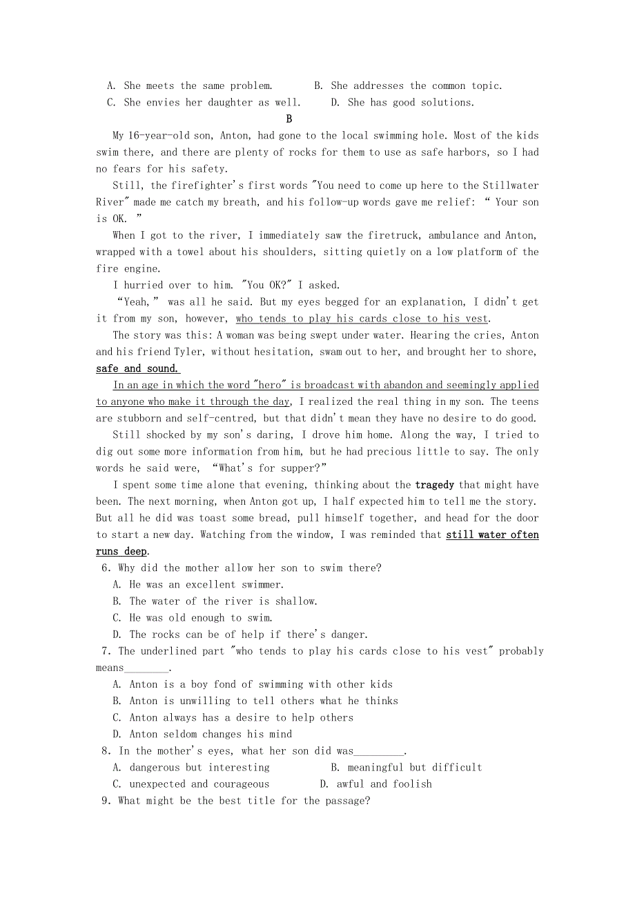 四川省攀枝花市第七高级中学校2020-2021学高一英语下学期周练试题4.doc_第2页