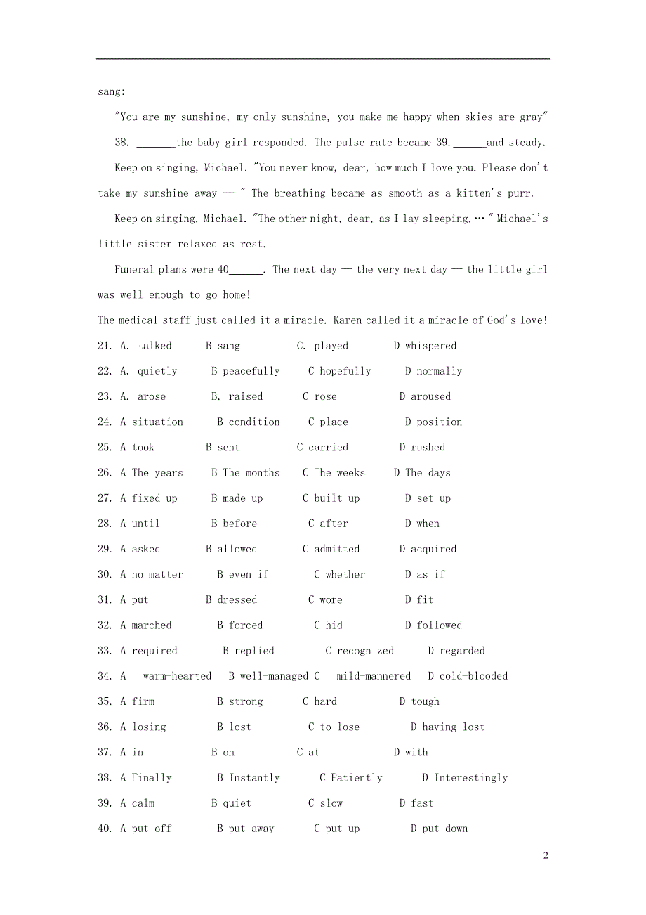 北京市2022高考英语一轮复习 练习手册（16）（含解析）新人教版.docx_第2页