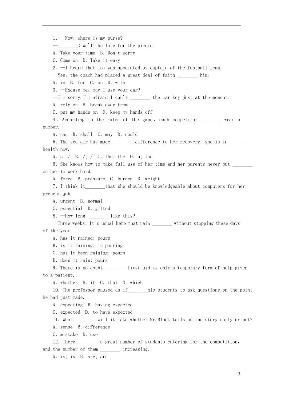 北京市2022高考英语一轮复习 练习手册（25）（含解析）新人教版.docx_第3页