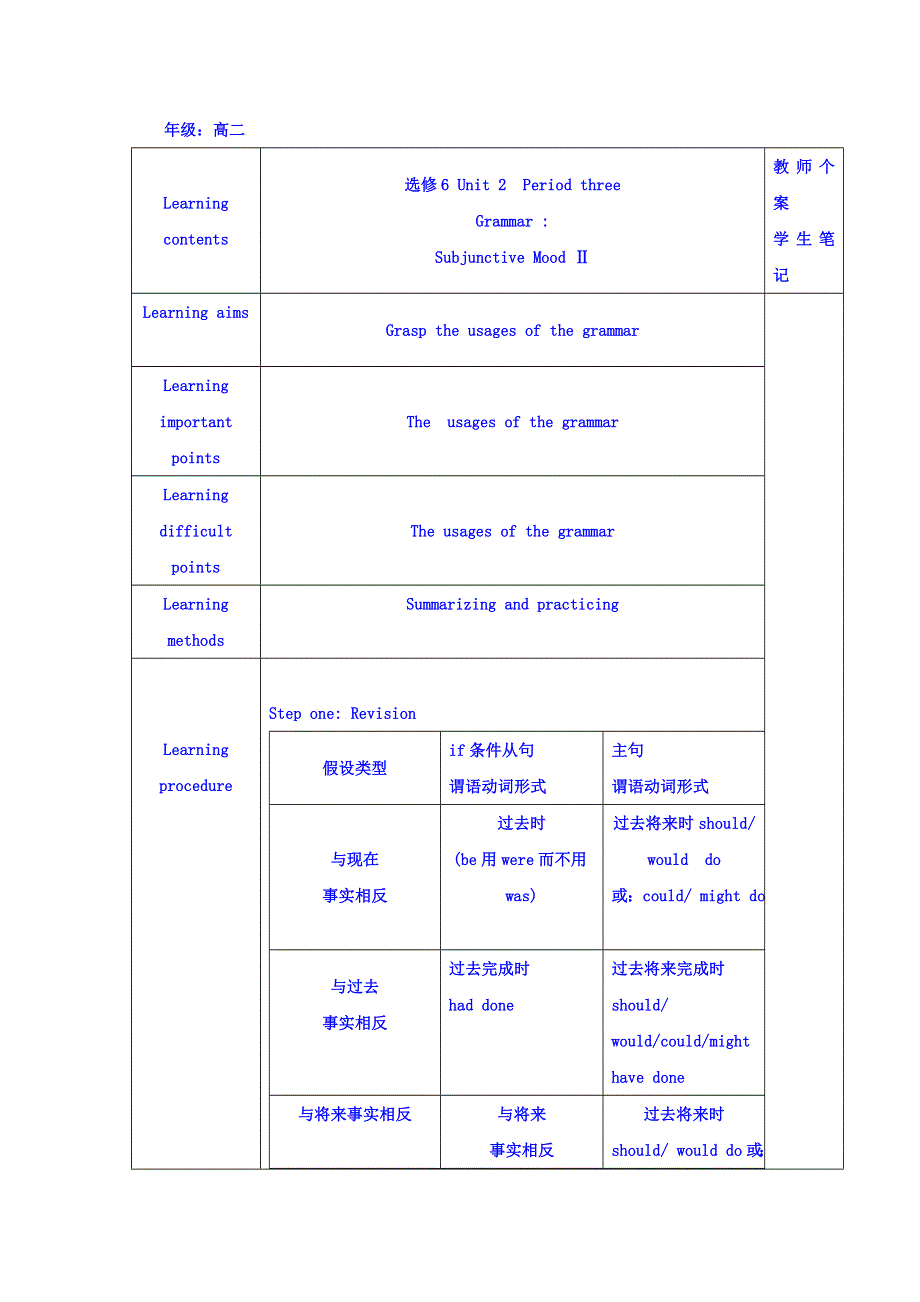吉林省伊通满族自治县第三中学校高中英语人教版选修六：UNIT 2 GRAMMAR 学案 .doc_第1页