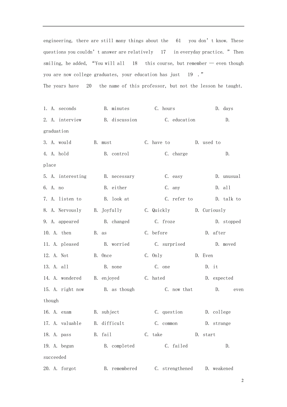 北京市2022高考英语一轮复习 练习手册（3）（含解析）新人教版.docx_第2页