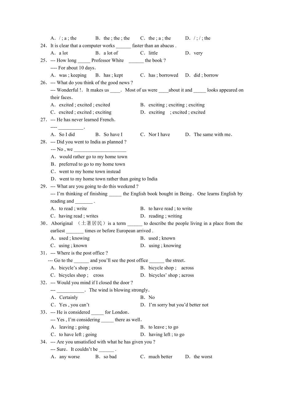 吉林省吉林一中10-11学年高一上学期期中考试（英语）.doc_第3页